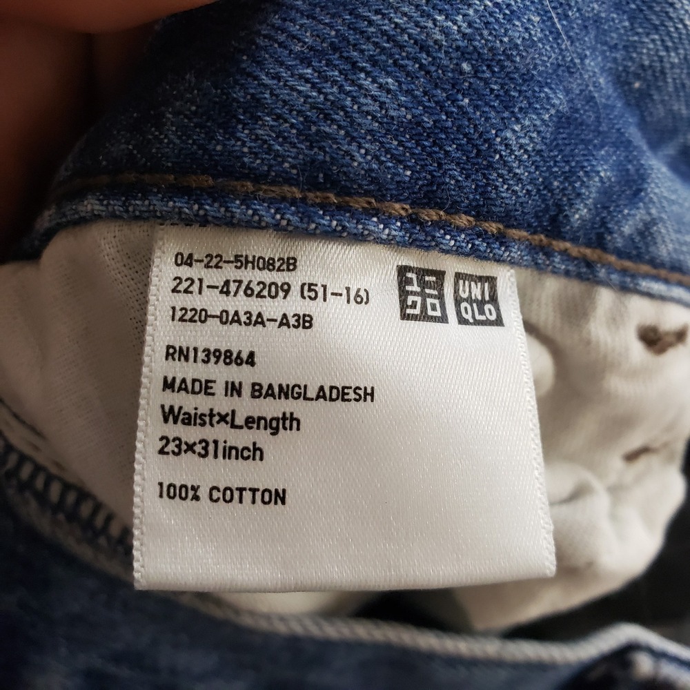 JW Anderson Uniqlo Jeans Womens 26x31 Wide Straight Leg Jeans Blue Denim - Picture 6 of 12